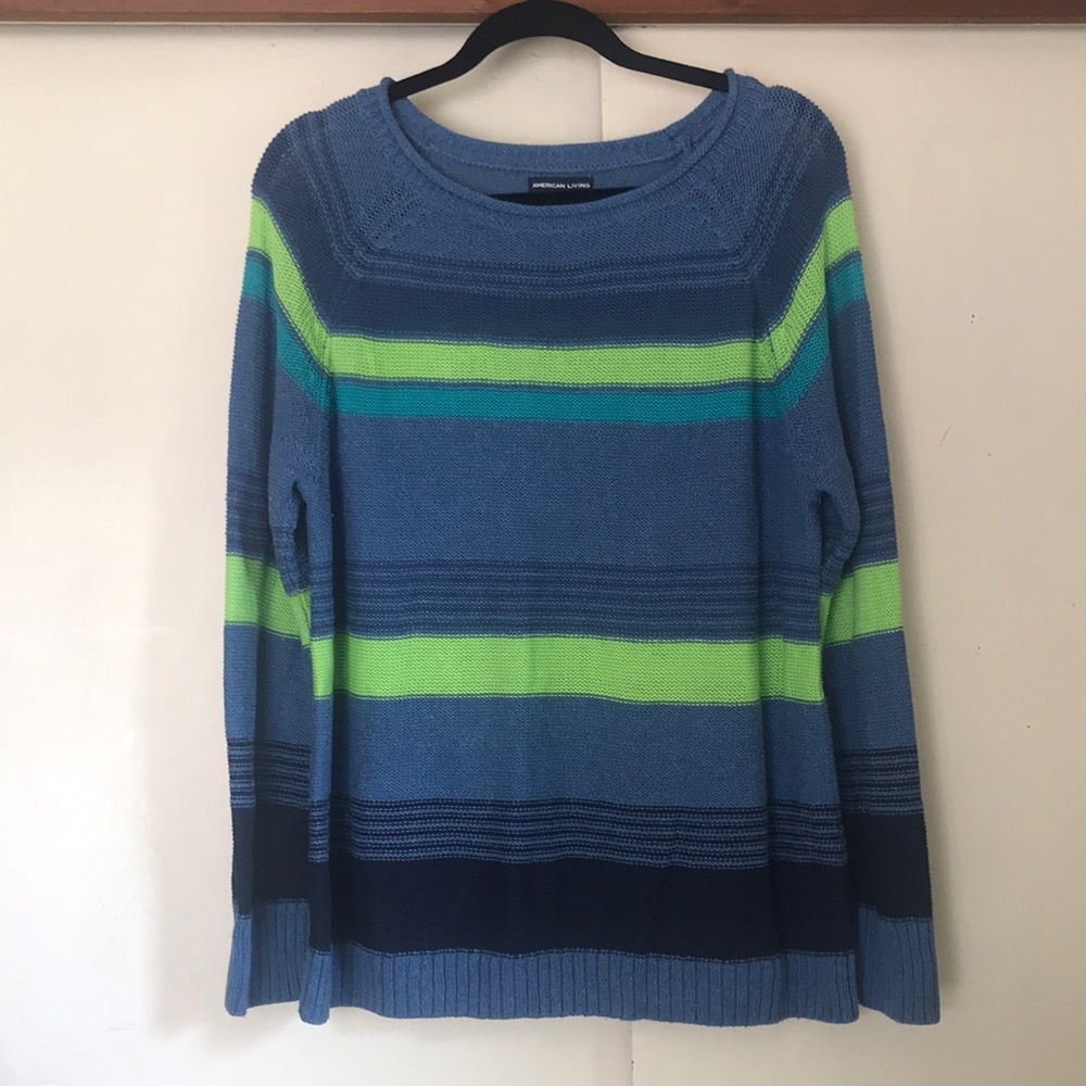 American Living Blue Striped Sweater Size XL